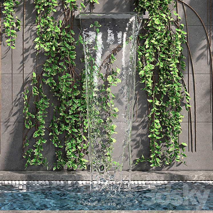 Wall fountains with ivy 3DS Max - thumbnail 2