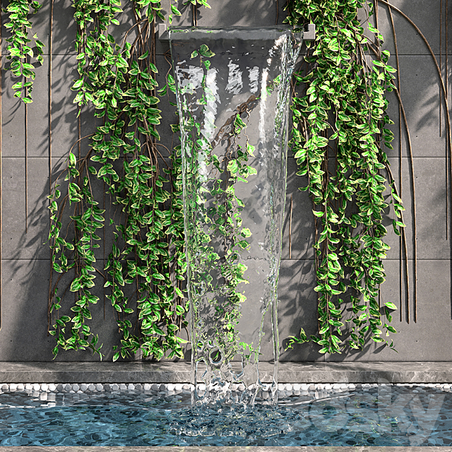 Wall fountains with ivy 3DS Max Model - thumbnail 2