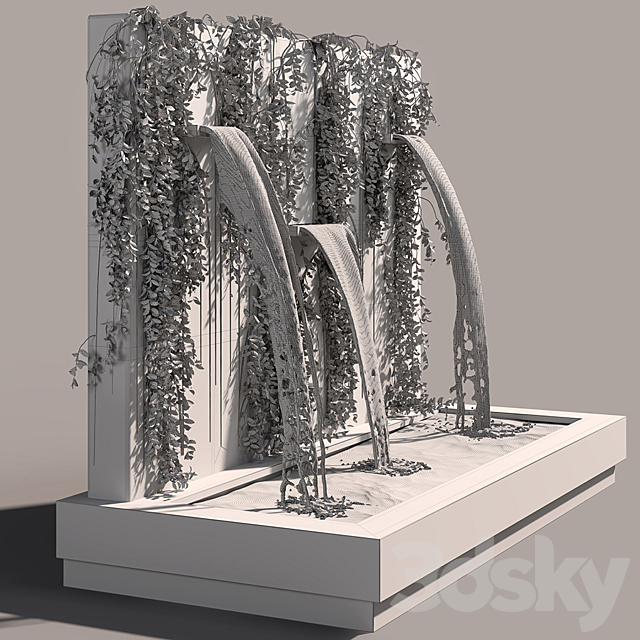 Wall fountains with ivy 3DS Max Model - thumbnail 4