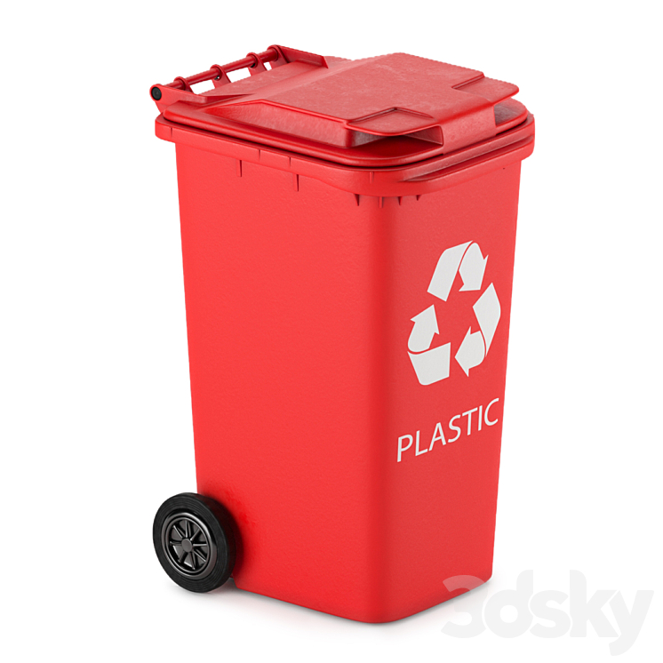 Waste bin 240 l 3DS Max - thumbnail 2