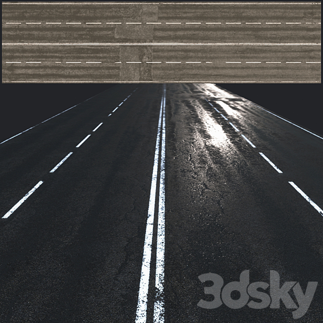 Wet asphalt 3DSMax File - thumbnail 2