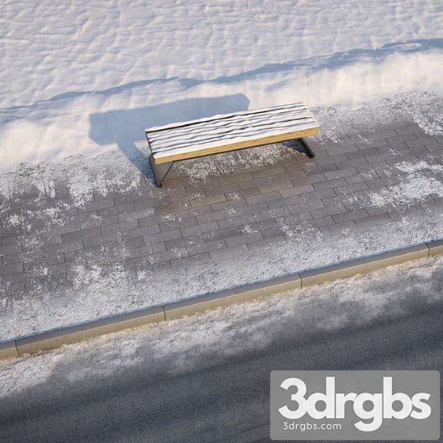 Winter pavement with a road 3dsmax Download - thumbnail 1