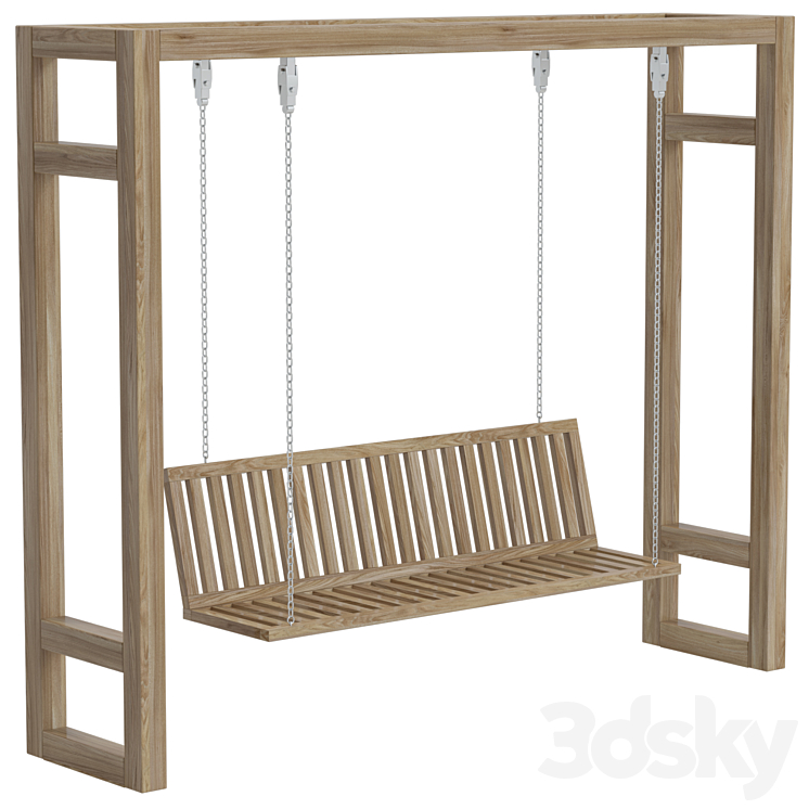 Wood swing 3DS Max - thumbnail 2