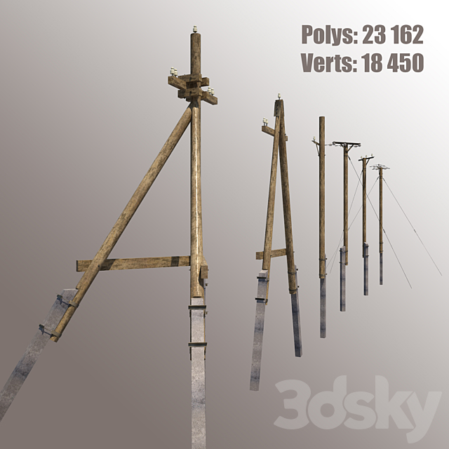 Wooden poles 3DSMax File - thumbnail 1