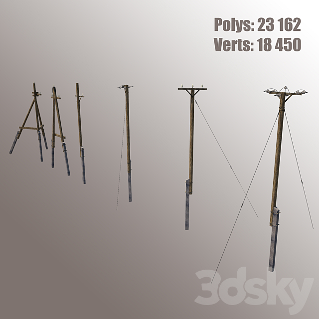 Wooden poles 3DSMax File - thumbnail 2